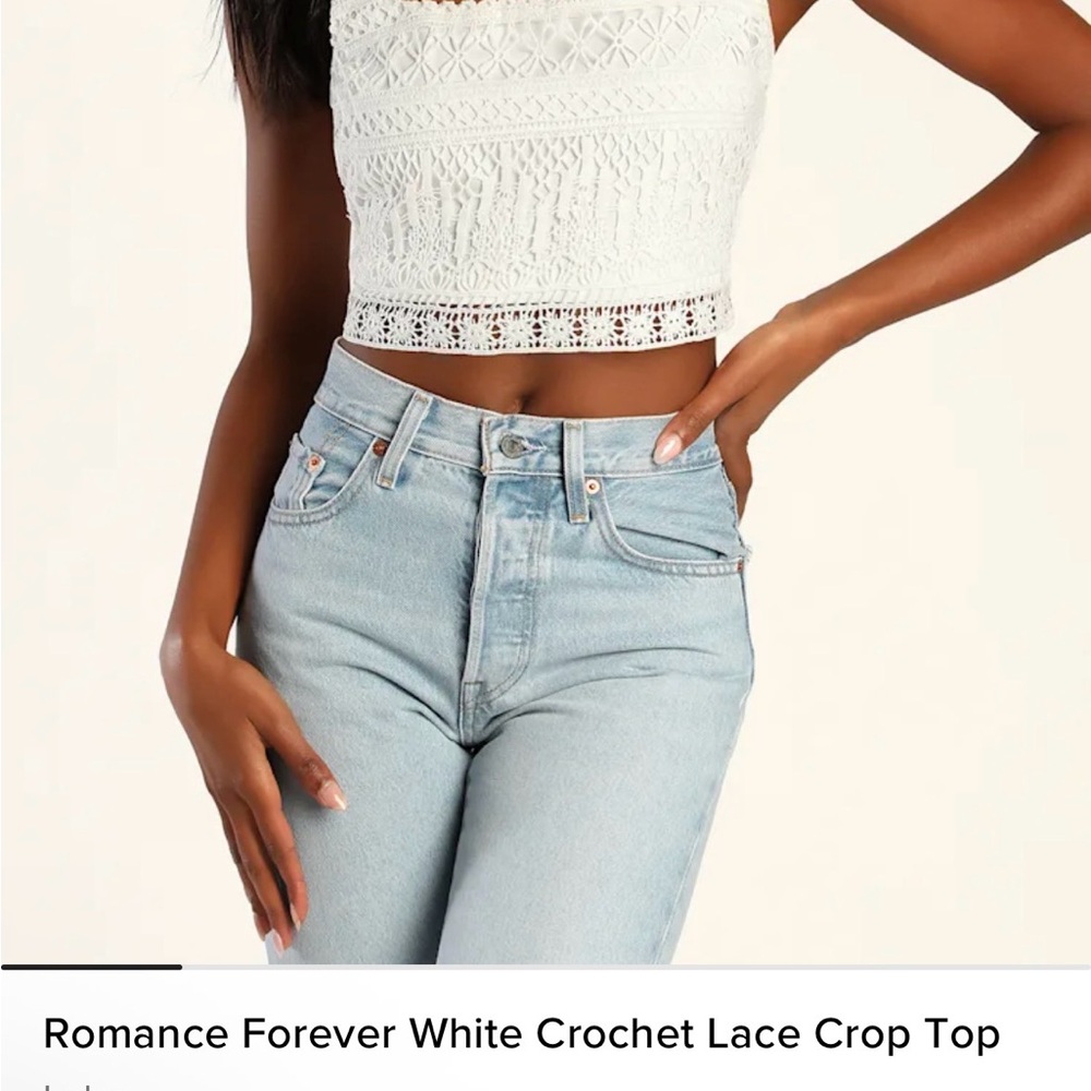 Lulus White Lace Crop Top - Picture 2 of 5